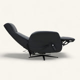 The Astral Essential - 360 Swivel Dual Motor Riser Recliner - Black Top-Grain Leather