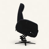 The Astral Essential - 360 Swivel Dual Motor Riser Recliner - Black Top-Grain Leather