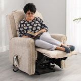 The Bourne - Dual Motor Riser Recliner - Cream